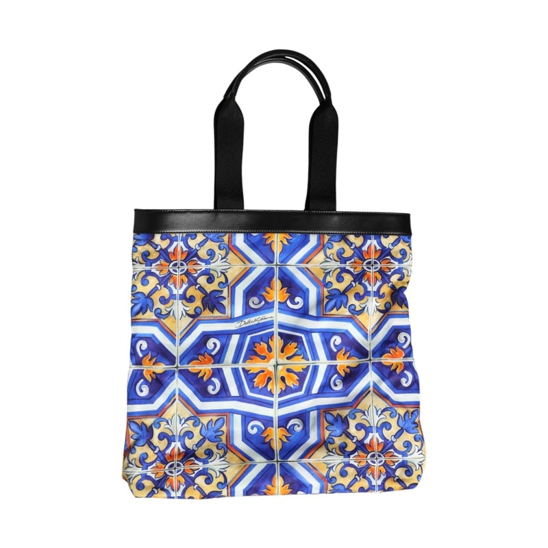 Dolce & Gabbana Multicolor Maiolica Print Tote Shoulder Strap Bag