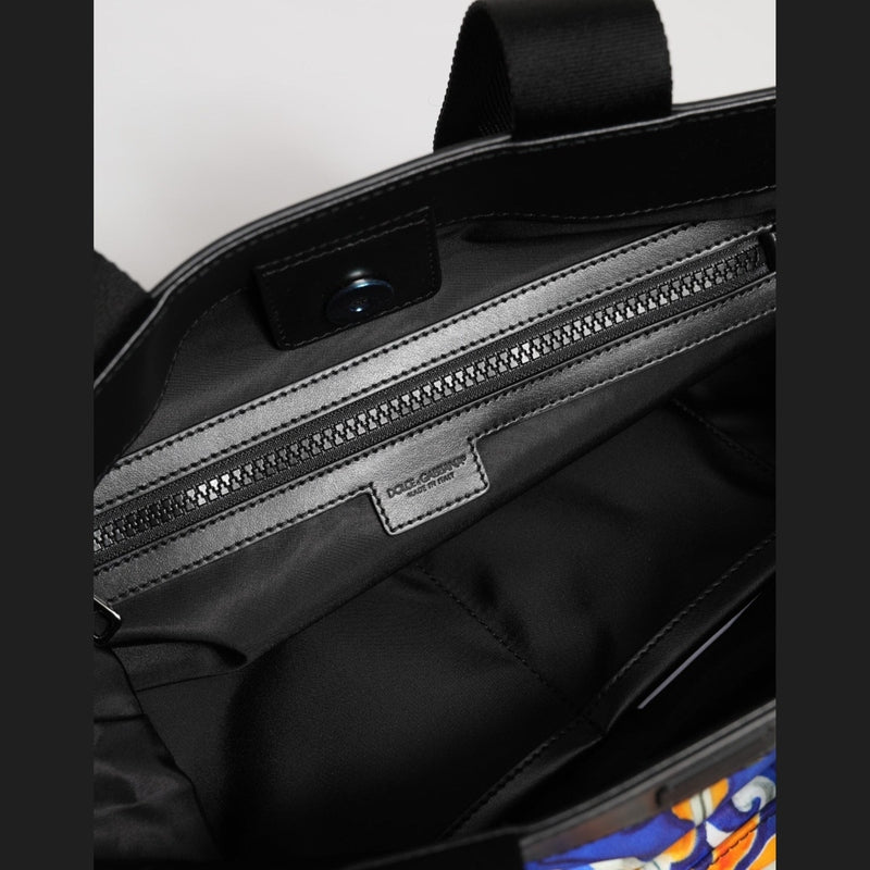 Dolce & Gabbana Multicolor Maiolica Print Tote Shoulder Strap Bag