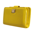Dolce & Gabbana Yellow Leather Bifold Continental Clutch Wallet