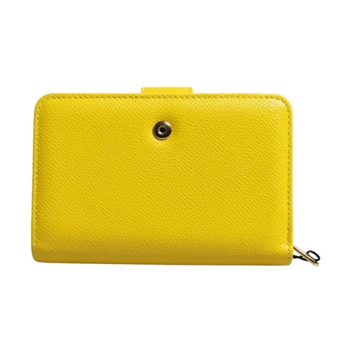 Dolce & Gabbana Yellow Leather Bifold Continental Clutch Wallet