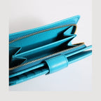 Dolce & Gabbana Light Blue Leather Bifold Continental Clutch Wallet
