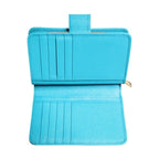 Dolce & Gabbana Light Blue Leather Bifold Continental Clutch Wallet