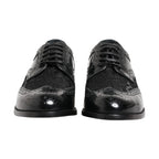 Dolce & Gabbana Black Leather Floral Lace Dress Formal  Shoes