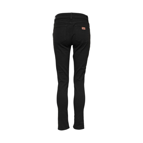 Black Cotton Skinny Mid Waist Denim Jeans