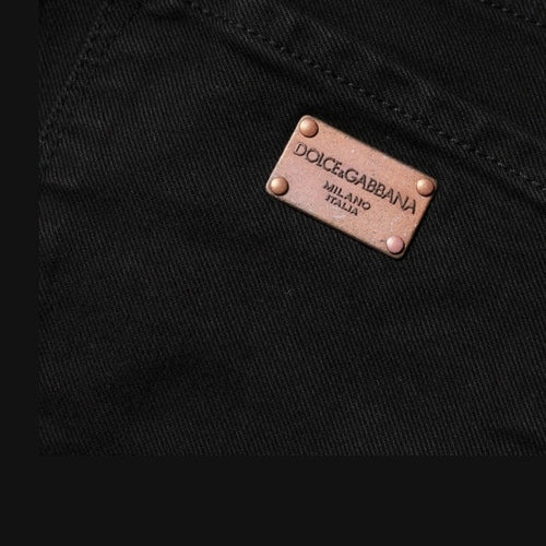 Dolce & Gabbana Black Cotton Skinny Mid Waist Denim Jeans