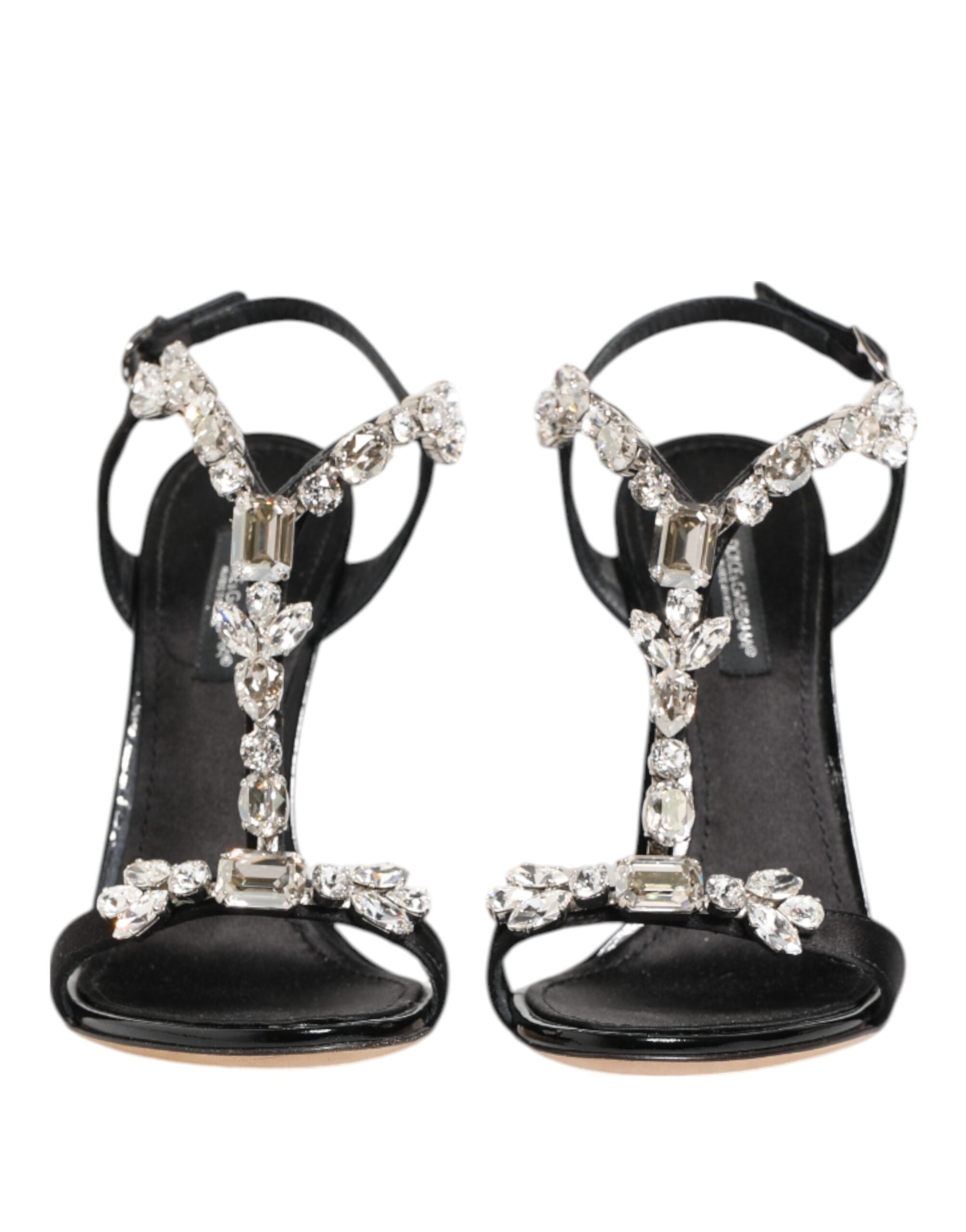 Dolce & Gabbana Black Keira Crystals Heels Sandals Shoes
