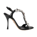 Dolce & Gabbana Black Keira Crystals Heels Sandals Shoes