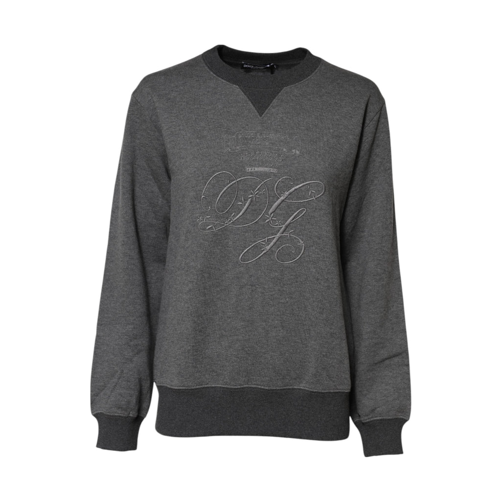 Dolce & Gabbana Gray DG Logo Embroidered Pullover Sweater