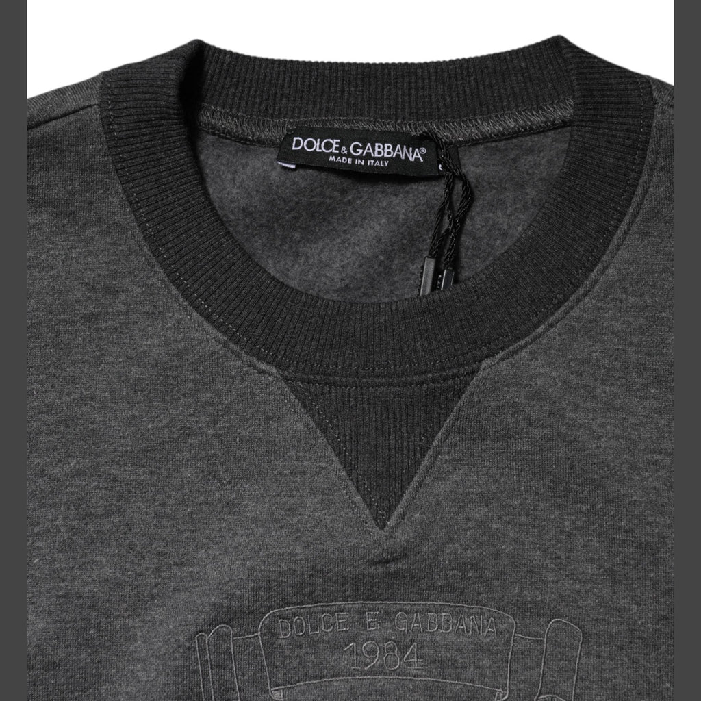 Dolce & Gabbana Gray DG Logo Embroidered Pullover Sweater