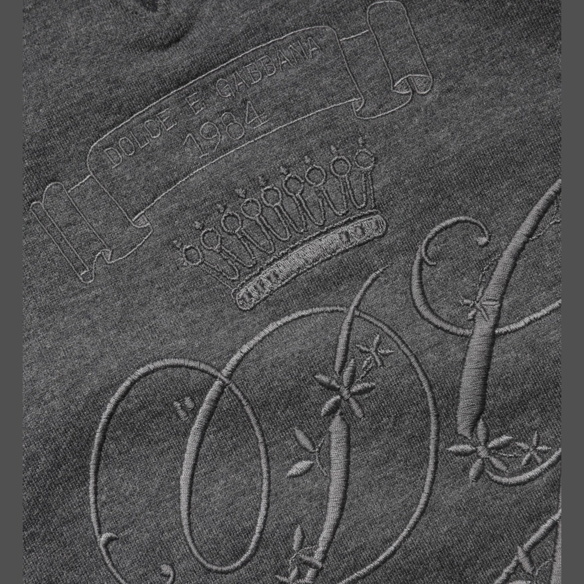 Dolce & Gabbana Gray DG Logo Embroidered Pullover Sweater