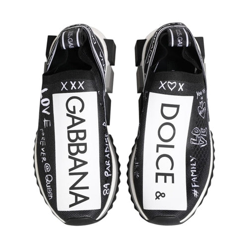 Dolce & Gabbana Black White Sorrento Low Top Sneakers Shoes