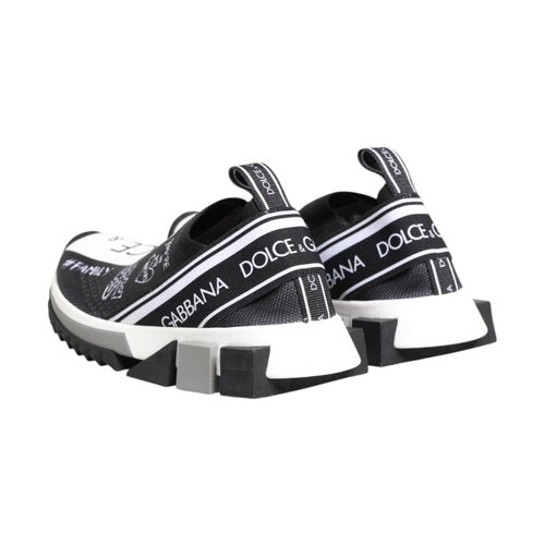 Dolce & Gabbana Black White Sorrento Low Top Sneakers Shoes
