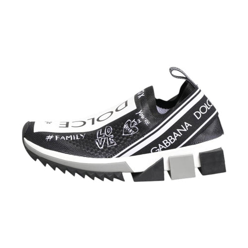Dolce & Gabbana Black White Sorrento Low Top Sneakers Shoes
