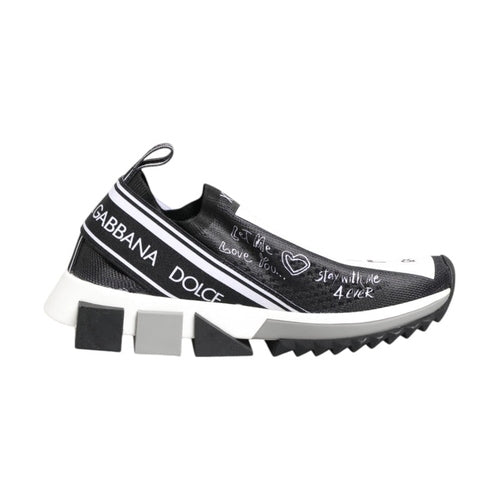 Dolce & Gabbana Black White Sorrento Low Top Sneakers Shoes