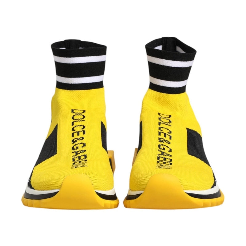 Dolce & Gabbana Yellow Black Sorrento Socks Sneakers Shoes