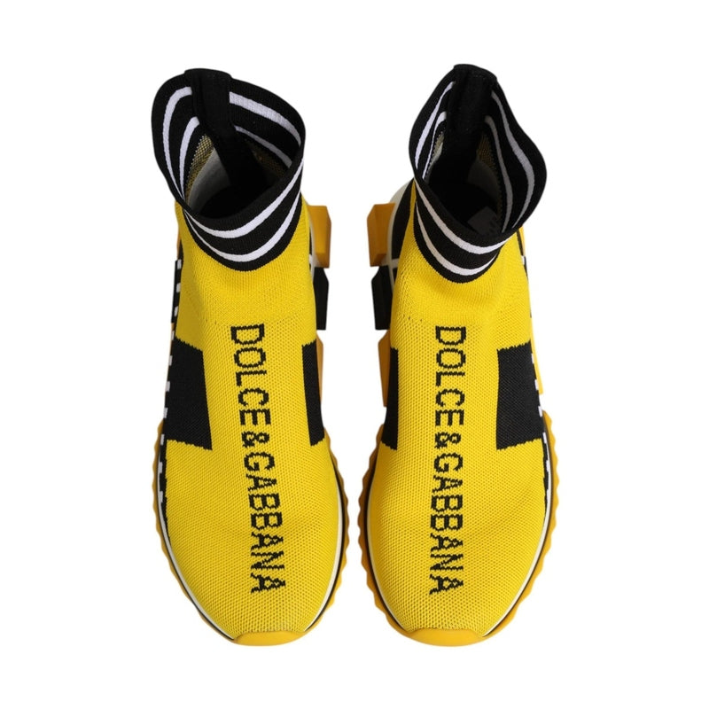 Dolce & Gabbana Yellow Black Sorrento Socks Sneakers Shoes