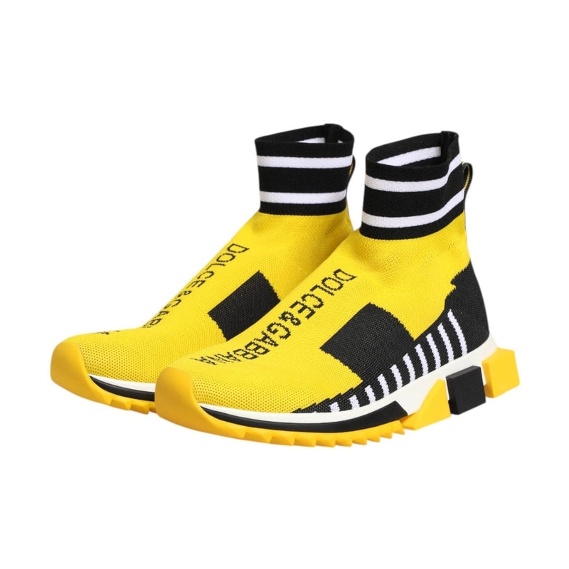 Dolce & Gabbana Yellow Black Sorrento Socks Sneakers Shoes