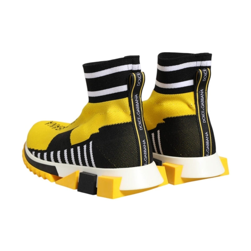Dolce & Gabbana Yellow Black Sorrento Socks Sneakers Shoes