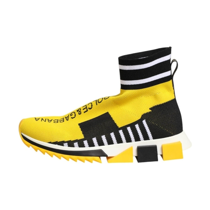 Dolce & Gabbana Yellow Black Sorrento Socks Sneakers Shoes