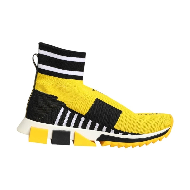 Dolce & Gabbana Yellow Black Sorrento Socks Sneakers Shoes