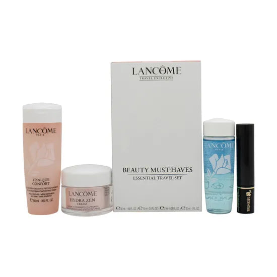 Lancôme beauty gift set – toner, remover, Hydra Zen cream &amp; mascara for daily glow | 50ml