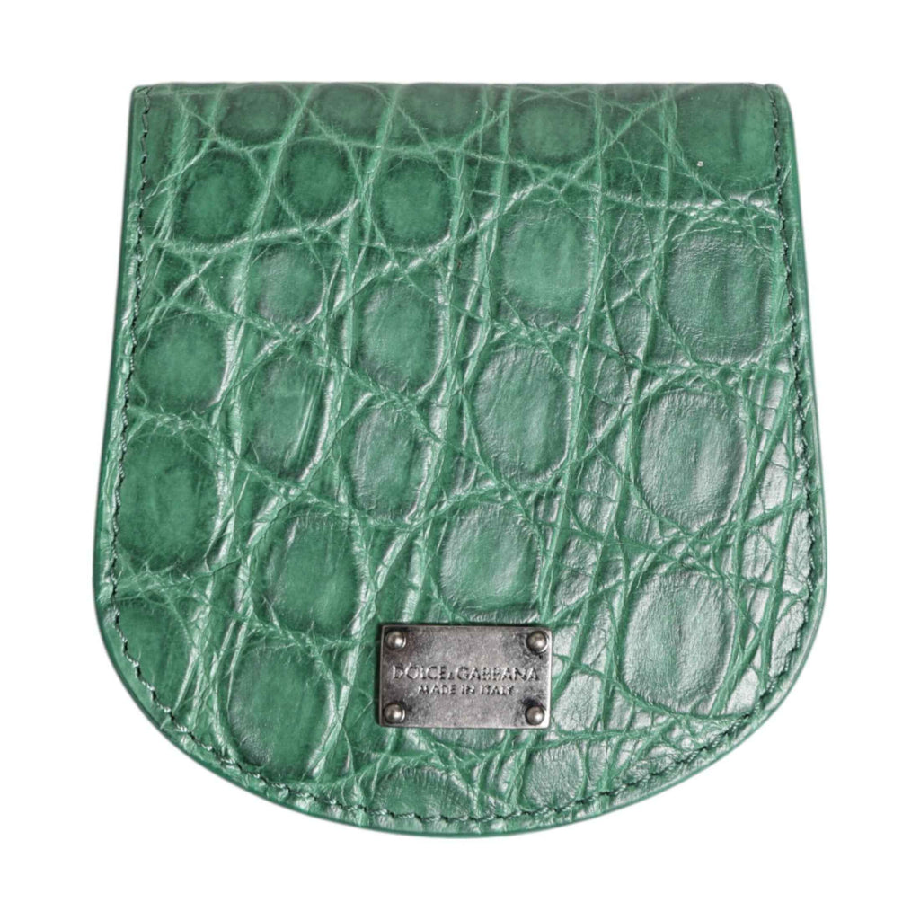 Green Exotic Skin Coin Condom Case Holder Pocket Wallet