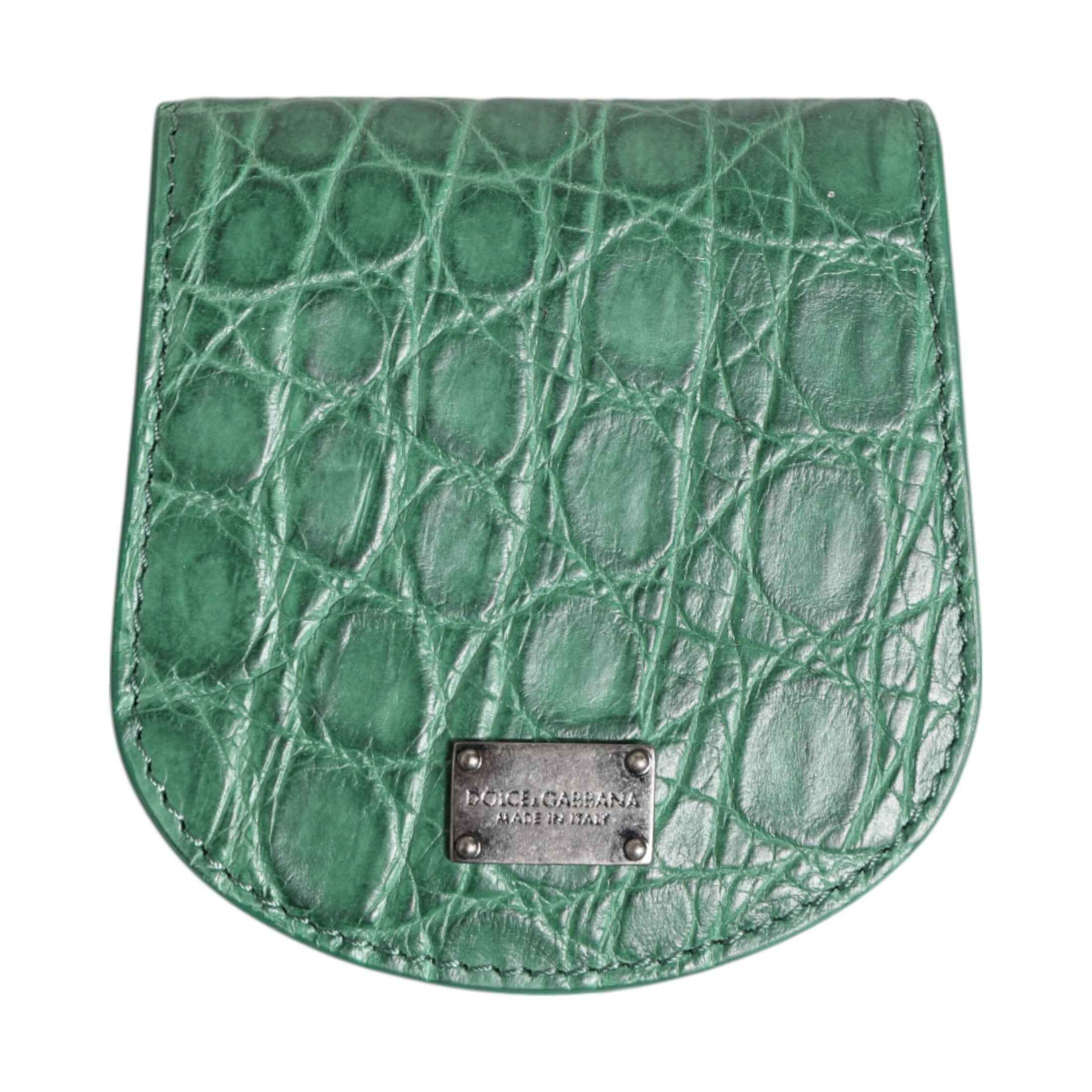 Green Exotic Skin Coin Condom Case Holder Pocket Wallet
