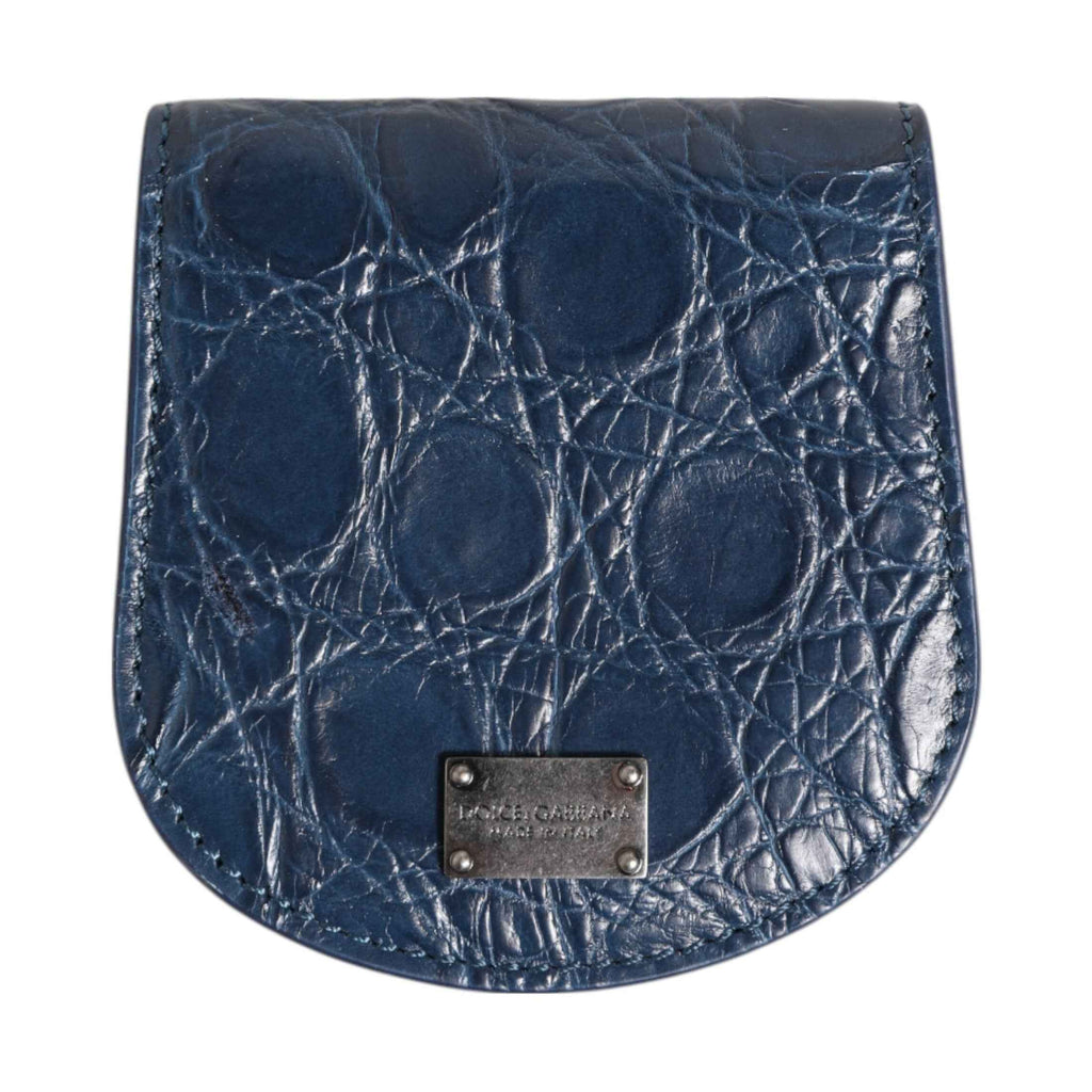Blue Exotic Skin Coin Condom Case Holder Pocket Wallet