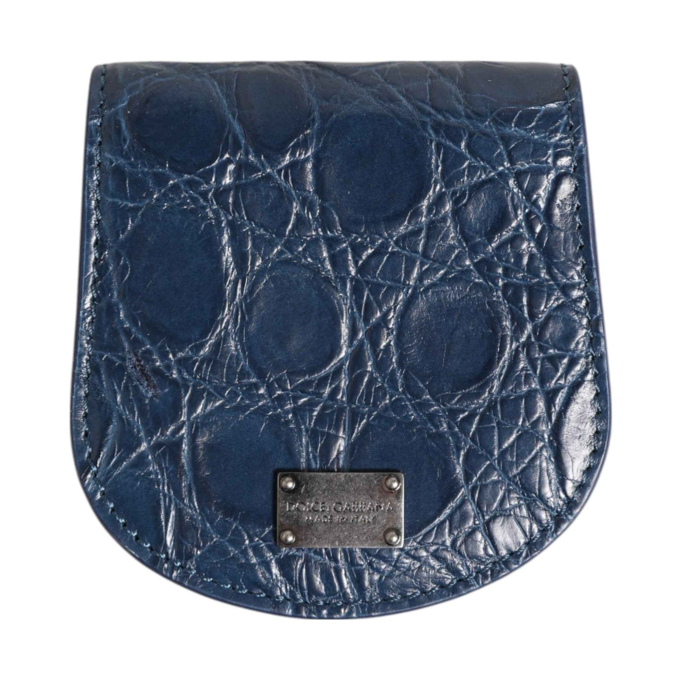 Blue Exotic Skin Coin Condom Case Holder Pocket Wallet