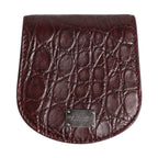Burgundy Exotic Skin Coin Condom Case Holder Pocket Wallet