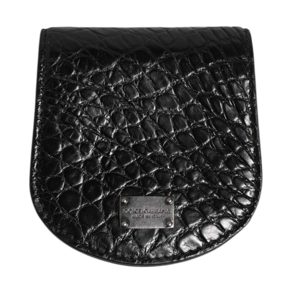 Black Exotic Skin Coin Condom Case Holder Pocket Wallet