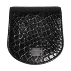 Black Exotic Skin Coin Condom Case Holder Pocket Wallet