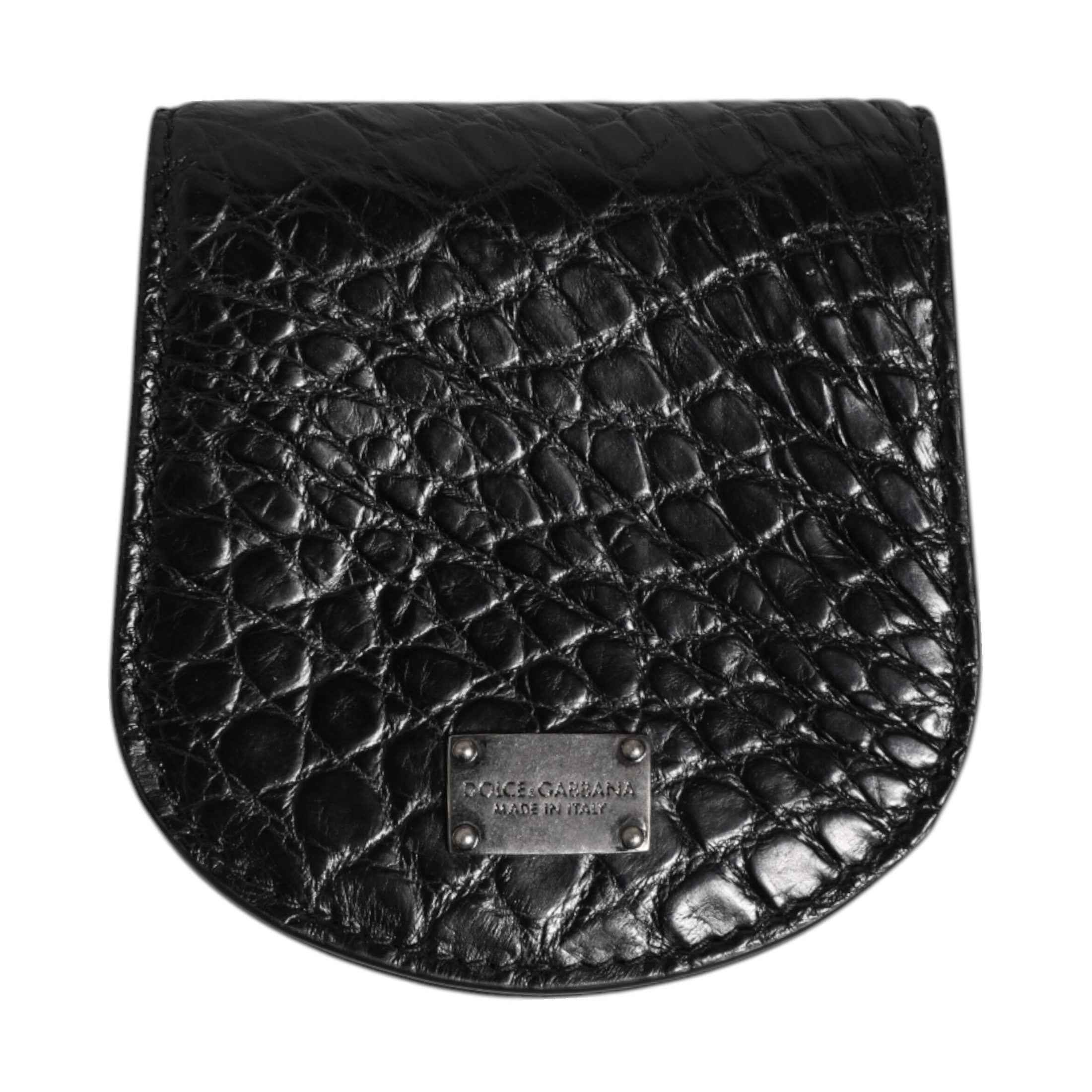 Black Exotic Skin Coin Condom Case Holder Pocket Wallet