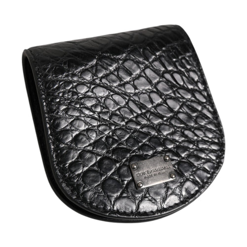 Black Exotic Skin Coin Condom Case Holder Pocket Wallet