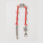 Dolce & Gabbana Silver Tone Brass Beaded Resin DG Logo Chain Men Bracelet