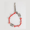 Silver Tone Brass Beaded Resin DG Logo Chain Men Bracelet
