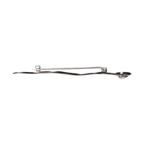 Dolce & Gabbana Silver Brass Crystal Spilla Serpente Mens Brooch Pin