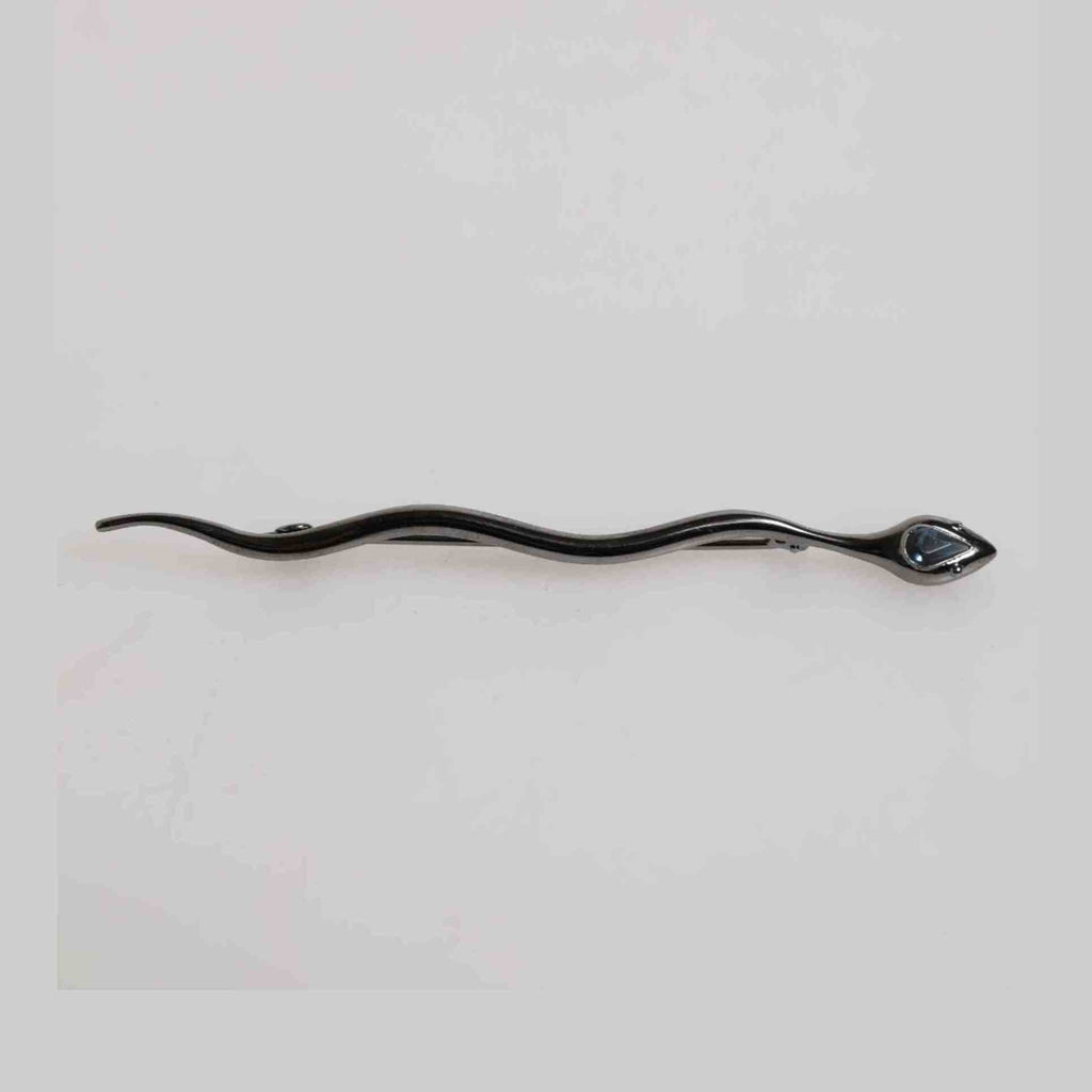 Dolce & Gabbana Black Brass Crystal Spilla Serpente Mens Brooch Pin