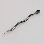 Dolce & Gabbana Black Brass Crystal Spilla Serpente Mens Brooch Pin