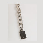 Dolce & Gabbana Silver Chain Brass Beaded Lobster Clasp Logo Men Bracelet