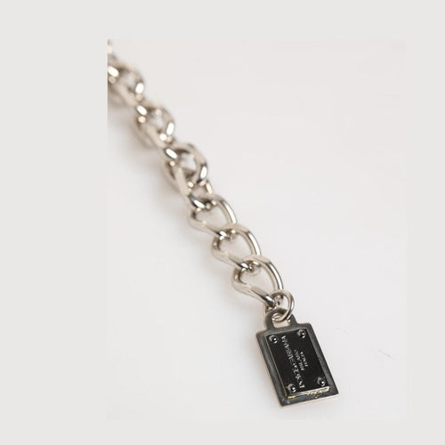 Dolce & Gabbana Silver Chain Brass Beaded Lobster Clasp Logo Men Bracelet