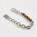 Dolce & Gabbana Silver Chain Brass Beaded Lobster Clasp Logo Men Bracelet