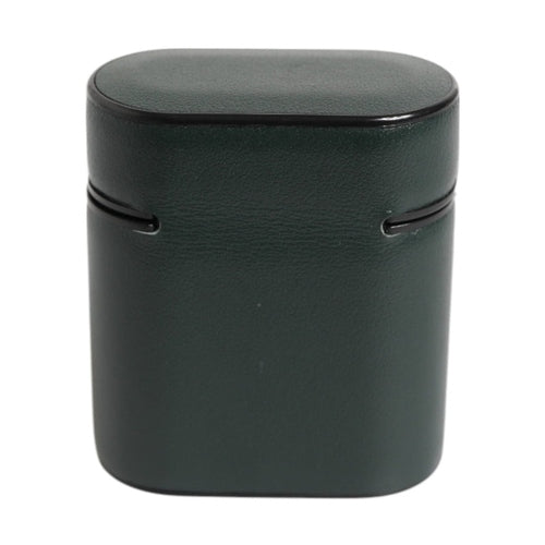 Dolce & Gabbana Black Leather Logo Print Flip Holder Men Airpods Case