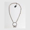 Dolce & Gabbana Silver Tone Brass Chain DG Logo Pendant Men Necklace