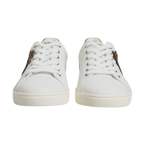 Dolce & Gabbana White Sacred Heart Men Low Top Sneakers Shoes