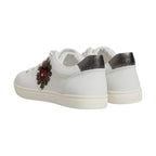 Dolce & Gabbana White Sacred Heart Men Low Top Sneakers Shoes