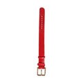 Red Exotic Leather Gold Tone Metal Buckle Women Armband