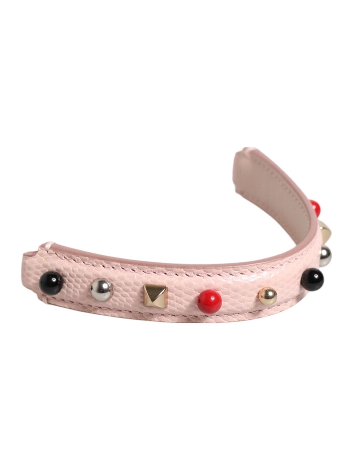 Dolce & Gabbana Light Pink Embellished Leather Bag Handle  Shoulder Strap