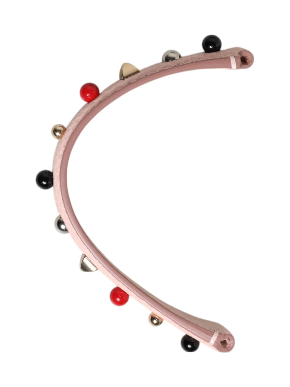 Dolce & Gabbana Light Pink Embellished Leather Bag Handle  Shoulder Strap