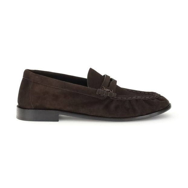 Saint Laurent Brown Calf Leather Bos Taurus Slip-On Loafers